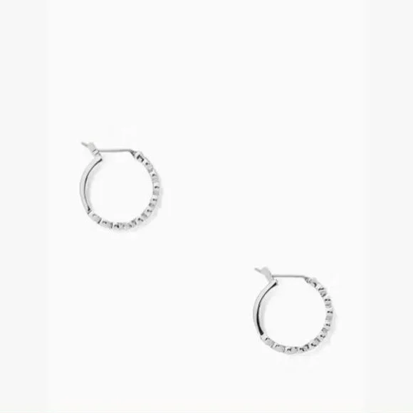 kate spade Silver Hoop Earrings Full Circle Huggies - Picture 2 of 6